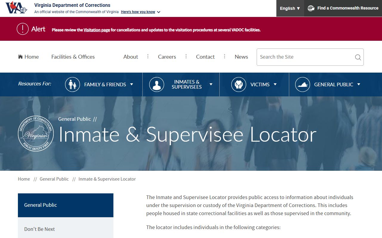 Dickenson County inmate population VADOC locator for state custody